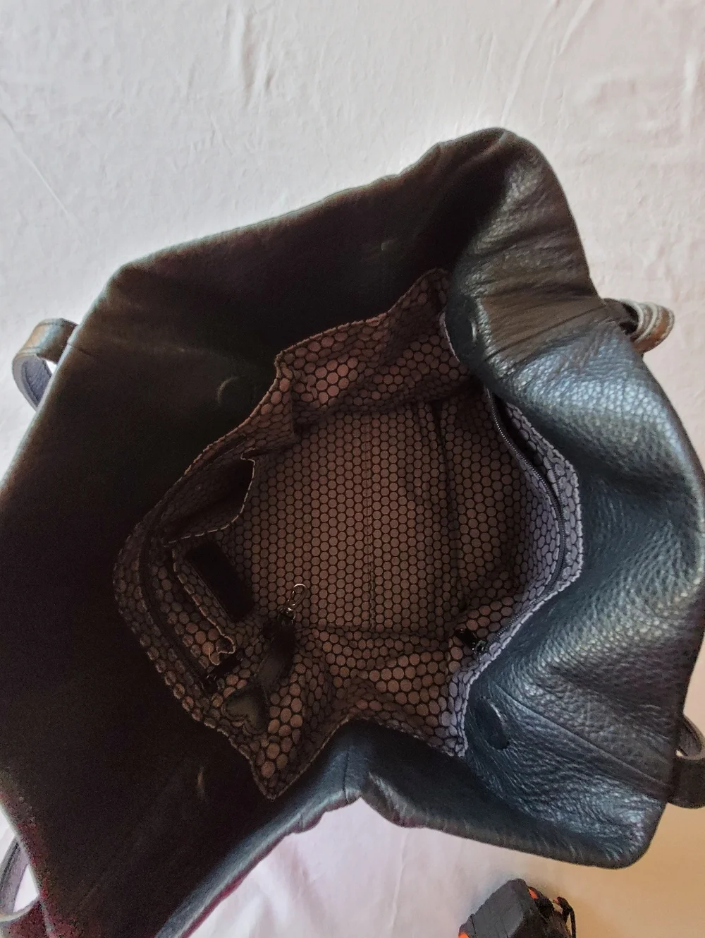 Brighton Black & Blue Leather Shoulder Bag with Tassel